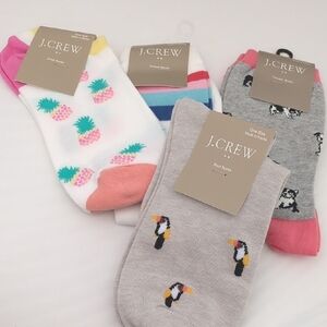 J.Crew Colorful Patterned Socks  4 Pairs Cotton Blend Trouser & Boot & Ankle Set